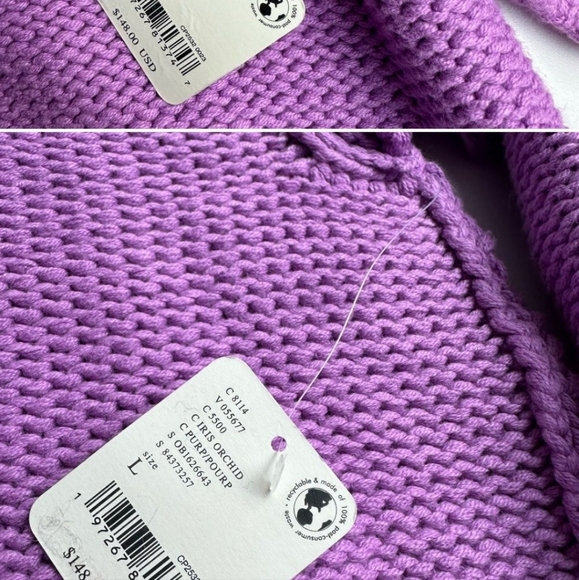 NWT Free People Alli V Neck Sweater - Iris Orchid - Picture 10 of 10